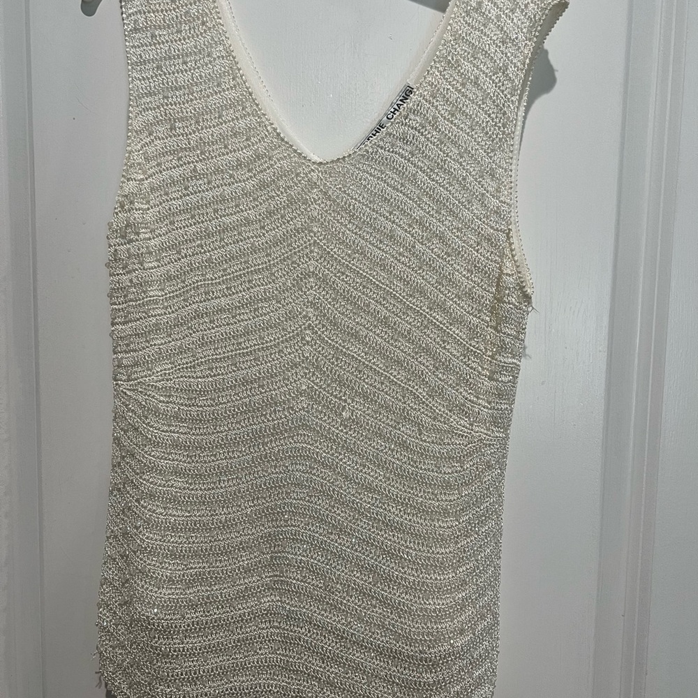 Sophie Chang Studio beaded Sleeveless Top, Sz XL